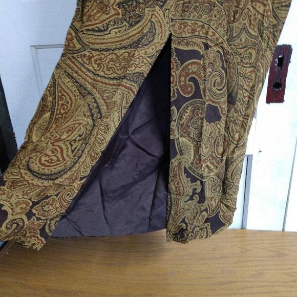 Jones New York Brown Paisley  Maxi Skirt - Size 10 - Picture 4 of 5